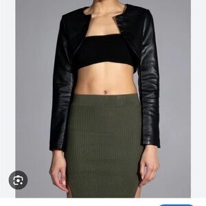 AKIRA Leather Cropped Bolero Jacket